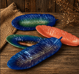 Handcrafted Resin FeatherTrinket Dishes