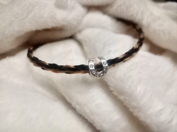 Custom Braided Horsehair Bracelet with Optional Horseshoe Accent
